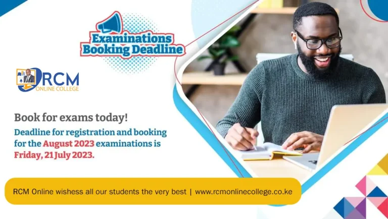 CPA Examination Booking Deadline August 2023, RCM Online college