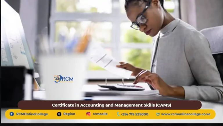 Certificate in Accounting and Management Skills (CAMS), RCM Online College