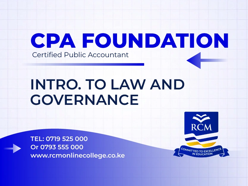 Introduction to Law and Governance, RCM Online College