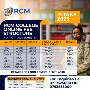 CPA, ATD, CIFA and BDA January-April 2025 Semester Intake, RCM Online College