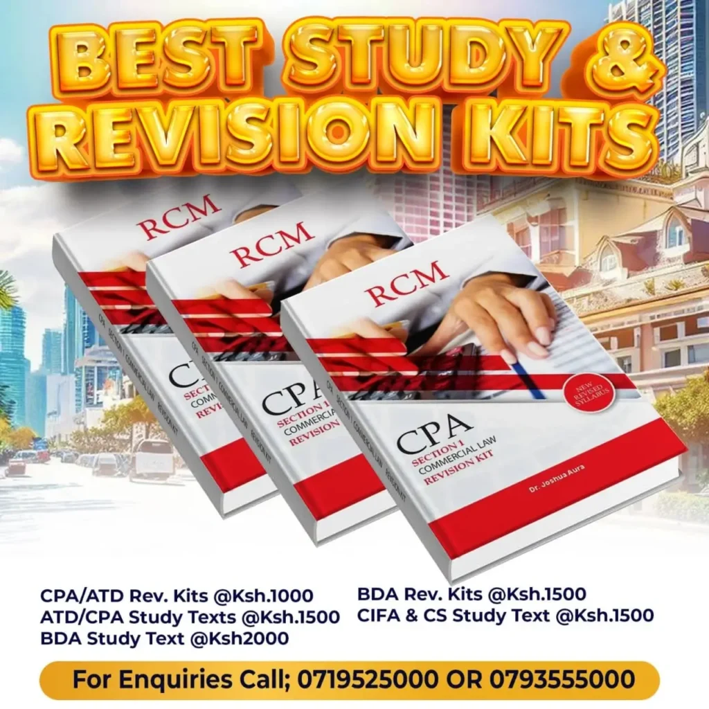 RCM revision kits, KASNEB study materials, RCM study books, KASNEB revision books, RCM Online College Kenya, affordable KASNEB books