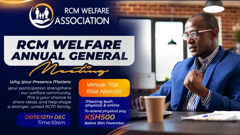 RCM Welfare Association, RCM Welfare Association AGM, AGM 2025, welfare association meeting, member participation, financial accountability, community development, democratic leadership, strategic planning, annual report, Top Rise Hotel,