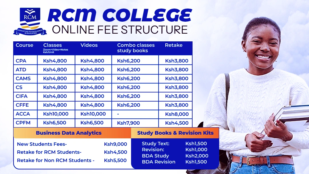 fee structure, rcm online college