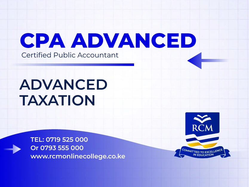 RCM Online College, advanced Taxation
