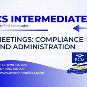 RCM Online College, Meetings Compliance and Administration