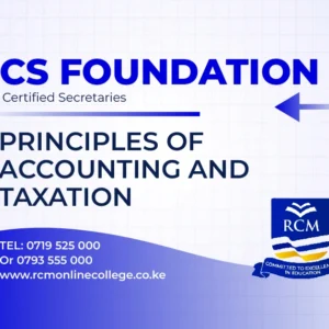 RCM Online College, Principles and Accounting and Taxation