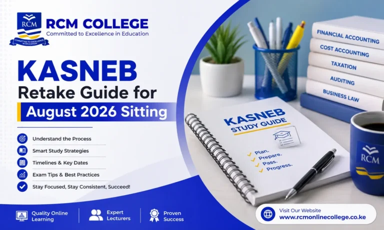 KASNEB Retake Guide for August 2026 Sitting, RCM Online College, KASNEB Retake, KASNEB Retake Guide